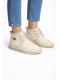 UGG-Bağcıklı Süet Tüylü Kadın Bot - Bej