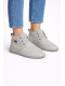 UGG-Bağcıklı Süet Tüylü Kadın Bot - Gri
